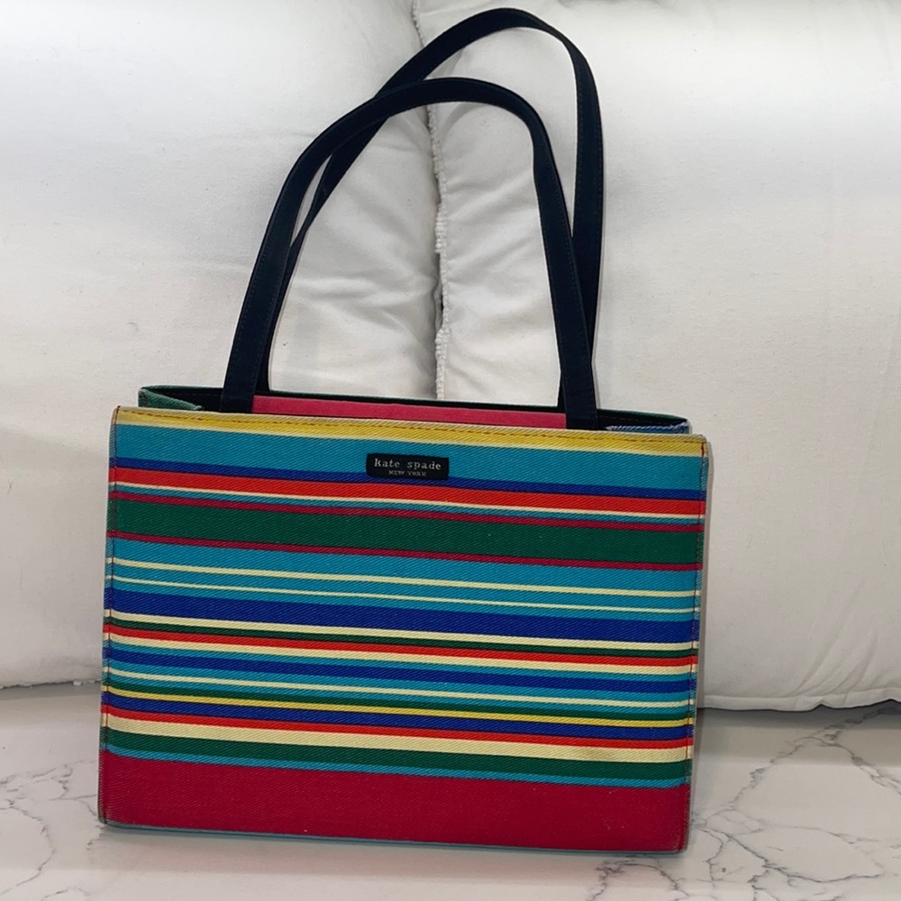 AUTHENTIC Kate Spade Vintage Westchester Canvas Striped Tote